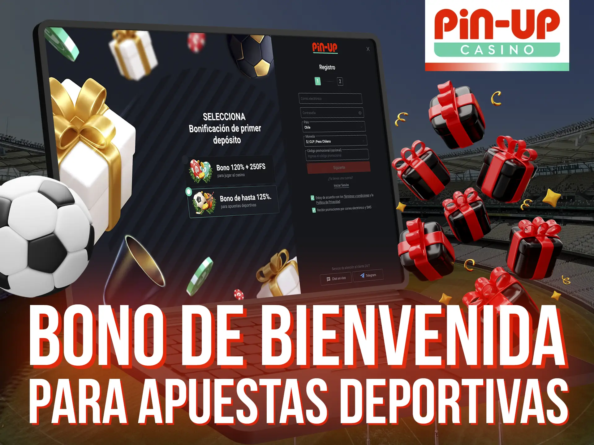 Utiliza el bono de Pin Up que aumentará significativamente tu posible apuesta en un partido deportivo.