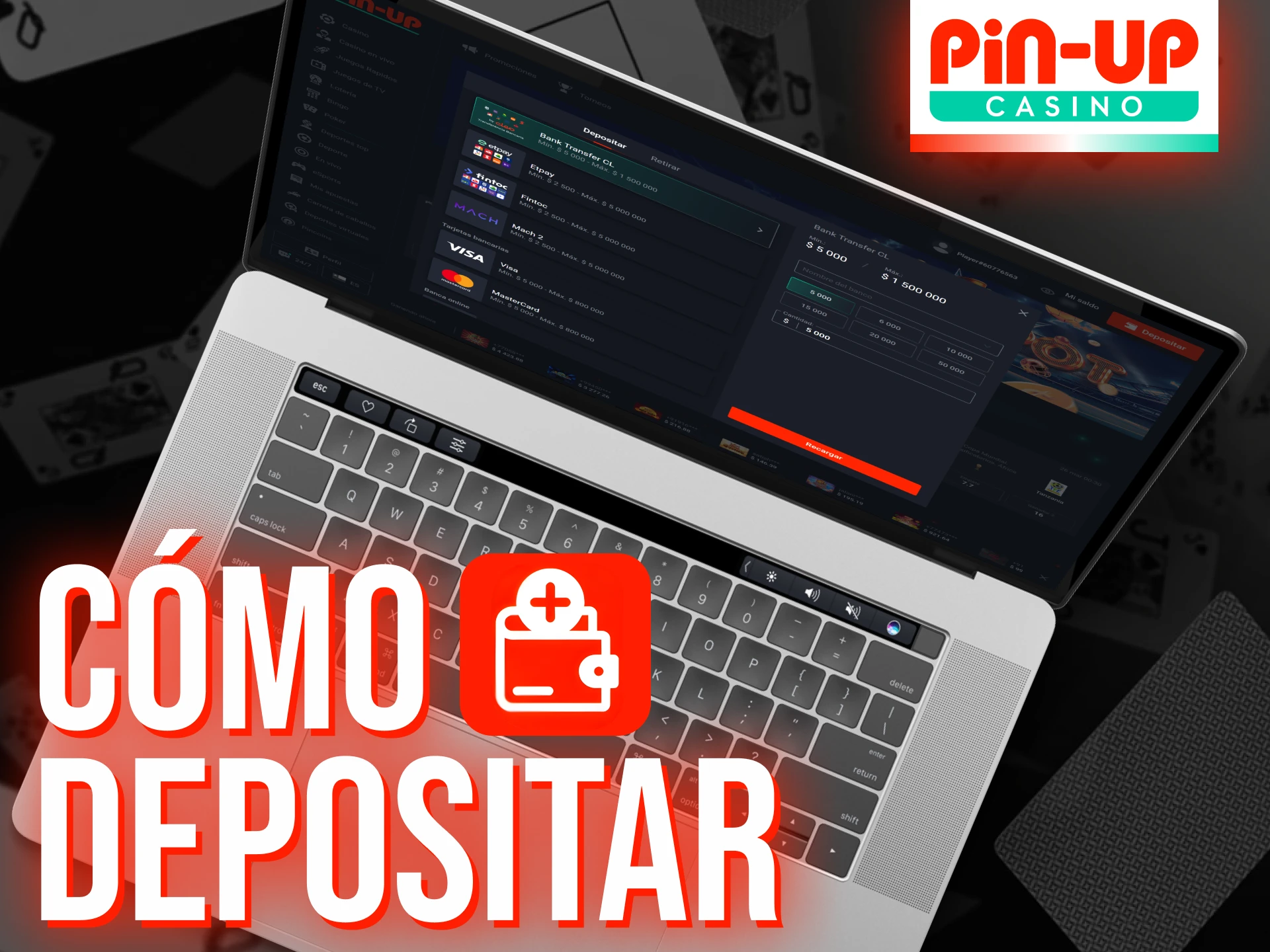 El proceso de depósito en Pin-Up es rápido y sencillo.