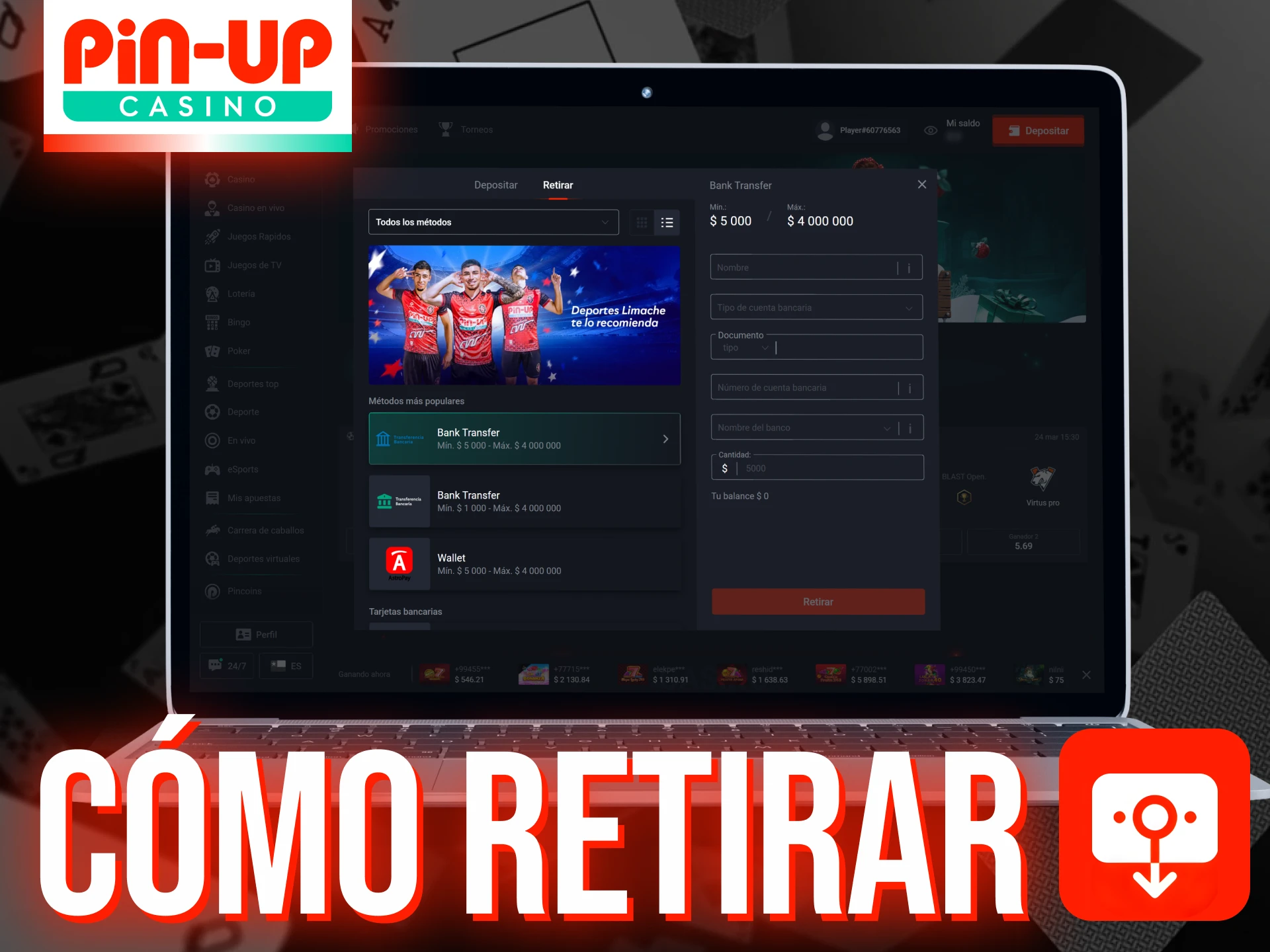 Retira fácilmente en Pin-Up Casino en Chile.