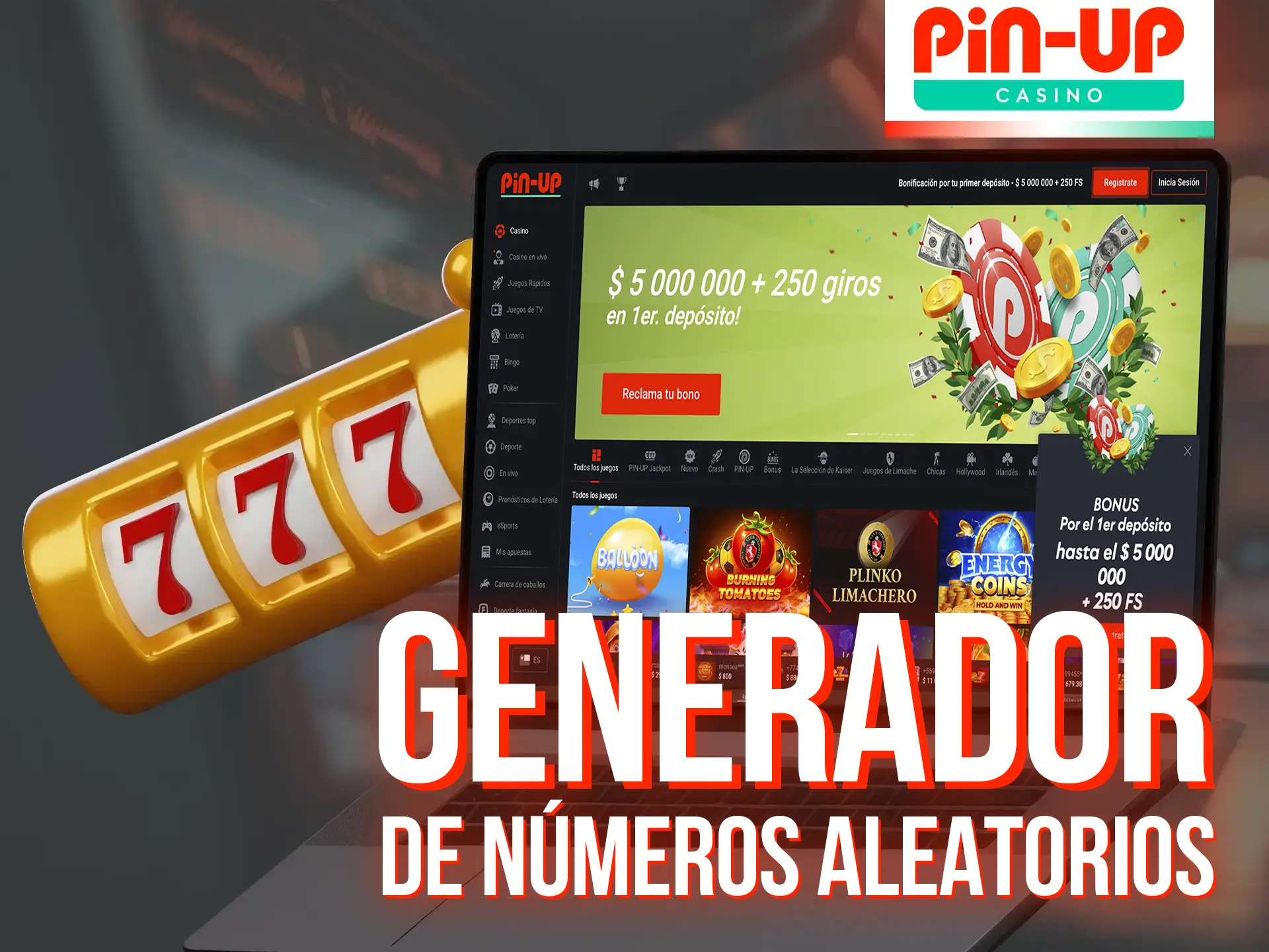 Confía en tu suerte y experimenta el sabor de la suerte en las tragaperras de Pin-Up Casino.