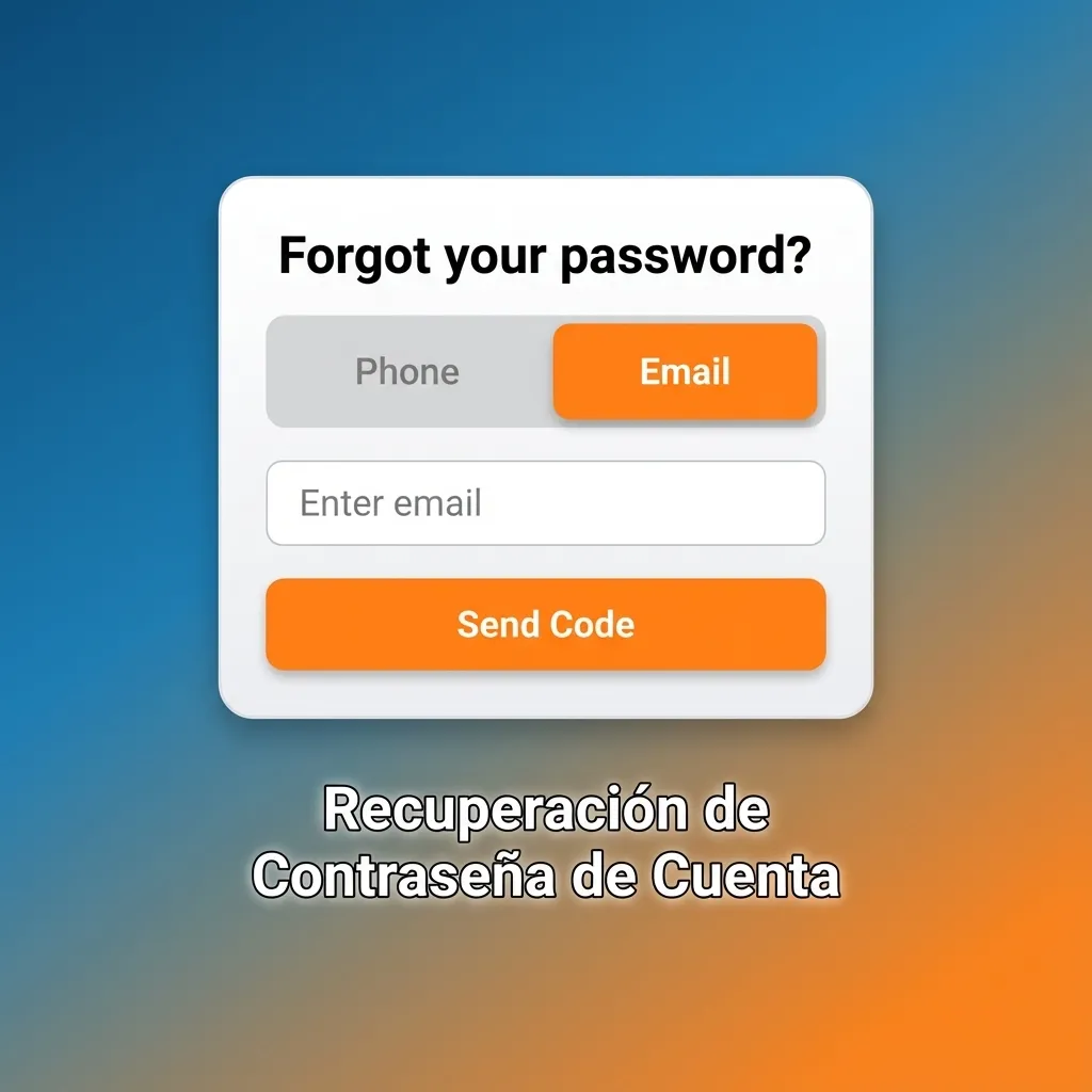 Proceso de recuperación de contraseña con formulario de correo electrónico y pasos de restablecimiento de cuenta